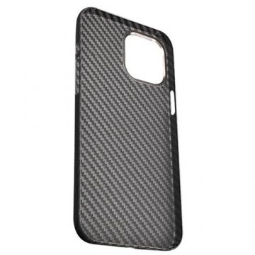 Husa Lemontti  Fibra Aramida Kevlar cu Magsafe pentru iPhone 15 Pro Max, Negru