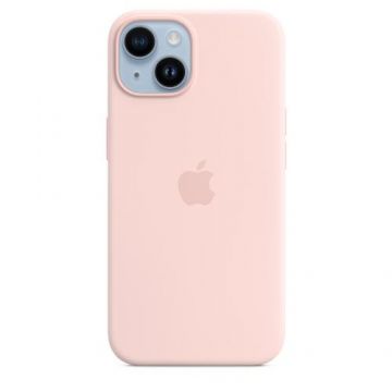 Husa Protectie Spate Apple MW5V3ZM/A pentru iPhone 14, Silicone Case cu MagSafe (Roz)
