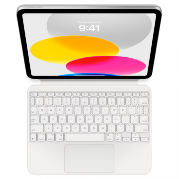 Husa cu tastatura Apple Magic Keyboard MQDP3LB/A pentru iPad 11 (A16) , Layout US EN (Alb)