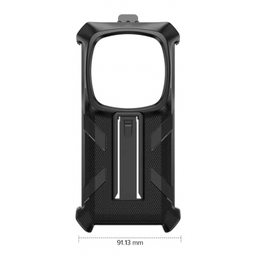 Carcasa pentru Ulefone ARMOR 28 Series, PC, Protectie 360, Clip Rotativ + carabina (Negru)