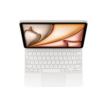 Husa cu tastatura Apple Magic Keyboard MDFV4LB/A pentru iPad Air 11 M3, Layout US EN (Alb)
