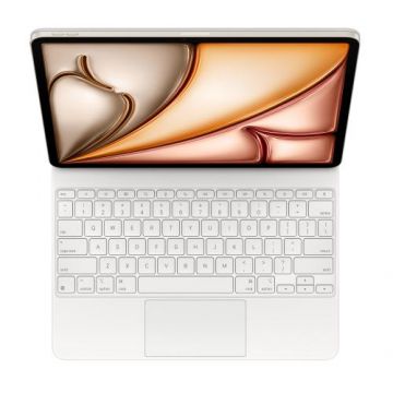 Husa cu tastatura Apple Magic Keyboard MDFW4Z/A pentru iPad Air 13inch (M3), iPad Air 13inch (M2), Layout US EN (Alb)