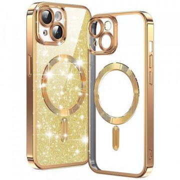 Husa MagSafe pentru Apple iPhone 14 Techsuit Luxury Glitter (Auriu)
