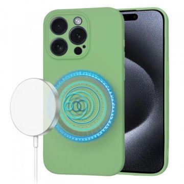 Husa MagSafe pentru Apple iPhone 15 Pro, Techsuit, SoftFlex, Verde