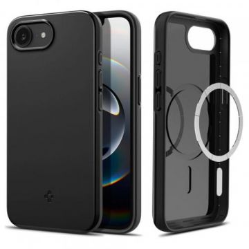 Husa MagSafe pentru Apple iPhone 16e, Spigen, Thin Fit, Neagra
