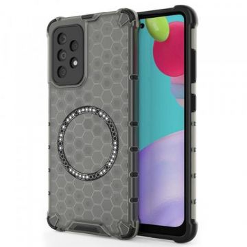 Husa MagSafe Techsuit HoneyComb Shield pentru Samsung Galaxy A52s 5G A528 / A52 5G A526 / A52 A525 (Negru/Transparent)