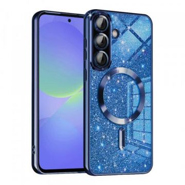 Husa MagSafe Techsuit Luxury Glitter pentru Samsung Galaxy A56 A566 / A36 A366 (Albastru)