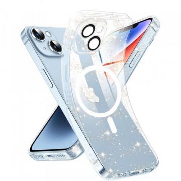Husa MagSafe Techsuit SparkleSkin pentru Apple iPhone 14 (Transparent)