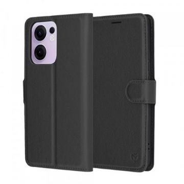 Husa pentru Oppo Reno13 FS 5G / Reno13 F 4G / Reno13 F, Techsuit, Leather Folio, Neagra