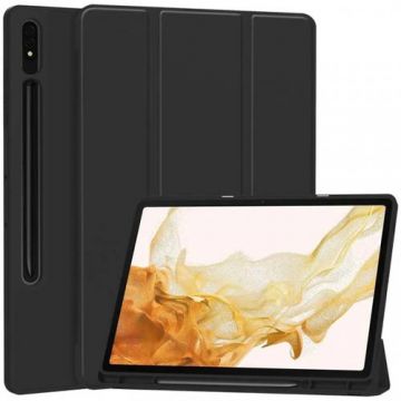 Husa pentru Samsung Galaxy Tab S8+ / Tab S7+, Techsuit, Flex Trifold (Negru)
