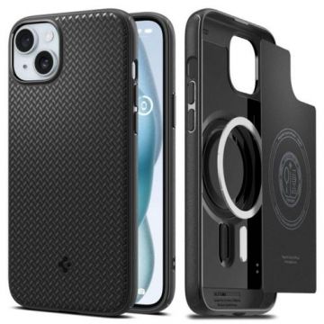 Husa protectie spate Spigen Mag Armor ACS06815, MagSafe, pentru Apple iPhone 15 (Negru)