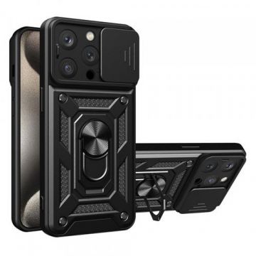 Husa Techsuit CamShield pentru Apple iPhone 15 Pro Max (Negru)