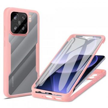 Husa Techsuit ColorVerse 360 pentru Xiaomi 15 (Transparent/Roz)