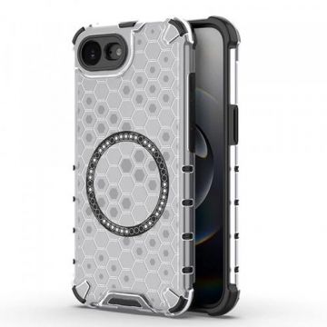 Husa MagSafe pentru Apple iPhone 16e, Techsuit, HoneyComb Shield, Alba
