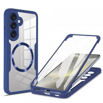 Husa MagSafe Techsuit ColorVerse 360  pentru Samsung Galaxy S24+ S926 (Albastru/Transparent)