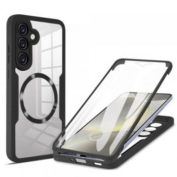 Husa MagSafe Techsuit ColorVerse 360 pentru Samsung Galaxy S24+ S926 (Negru/Transparent)