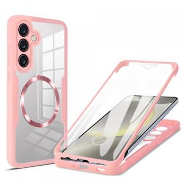 Husa MagSafe Techsuit ColorVerse 360 pentru Samsung Galaxy S24+ S926 (Transparent/Roz)