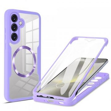 Husa MagSafe Techsuit ColorVerse 360  pentru Samsung Galaxy S25+ S936 (Transparent/Mov)