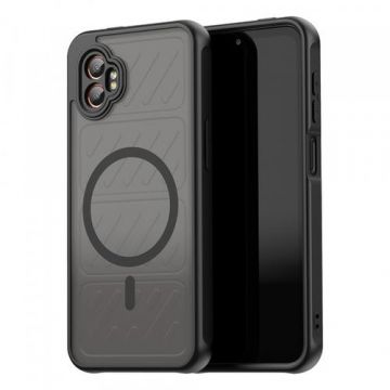 Husa MagSafe Techsuit HaloFrost II  pentru Samsung Galaxy XCover 7 Pro (Transparent/Negru)