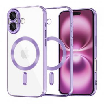 Husa MagSafe Techsuit Luxury Crystal  pentru Apple iPhone 16 Plus (Transparent/Mov)