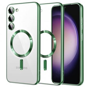 Husa MagSafe Techsuit Luxury Crystal pentru Samsung Galaxy S23 S911 (Transparent/Verde)