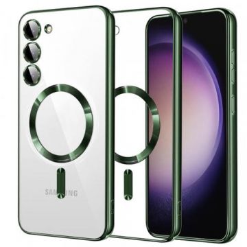 Husa MagSafe Techsuit Luxury Crystal pentru Samsung Galaxy S23 S911 (Transparent/Verde)