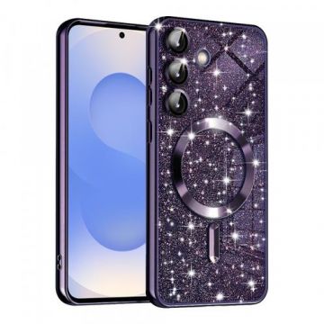Husa MagSafe Techsuit Luxury Glitte pentru Samsung Galaxy S25 S931 (Mov)