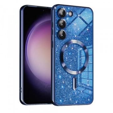 Husa MagSafe Techsuit Luxury Glitter pentru Samsung Galaxy S23 S911 (Albastru)