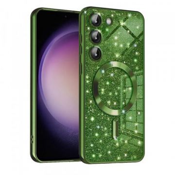 Husa MagSafe Techsuit Luxury Glitter  pentru Samsung Galaxy S23 S911 (Verde)