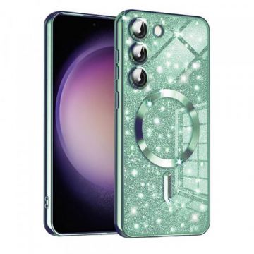 Husa MagSafe Techsuit Luxury Glitter pentru Samsung Galaxy S23 S911 (Verde)
