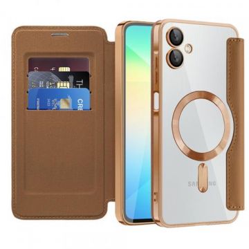 Husa MagSafe Techsuit SmartMag Book pentru Samsung Galaxy A06 A065 (Maro)