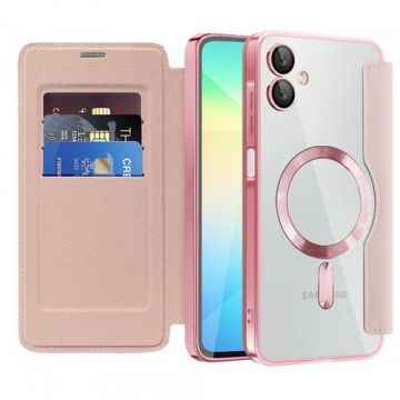 Husa MagSafe Techsuit SmartMag Book pentru Samsung Galaxy A06 A065 (Roz)