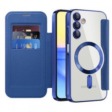 Husa MagSafe Techsuit SmartMag Book  pentru Samsung Galaxy A15 5G A156 / A15 A155 (Albastru)