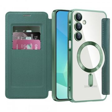 Husa MagSafe Techsuit SmartMag Book pentru Samsung Galaxy A16 5G A166 / A16 4G A165 (Verde)