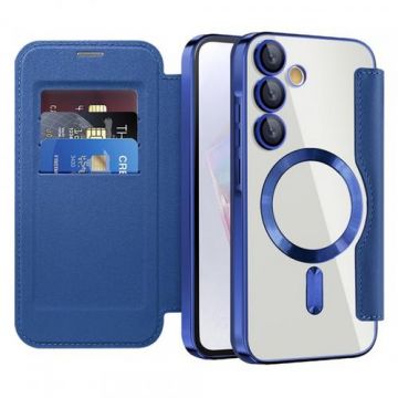 Husa MagSafe Techsuit SmartMag Book pentru Samsung Galaxy A35 5G A356 (Albastru)