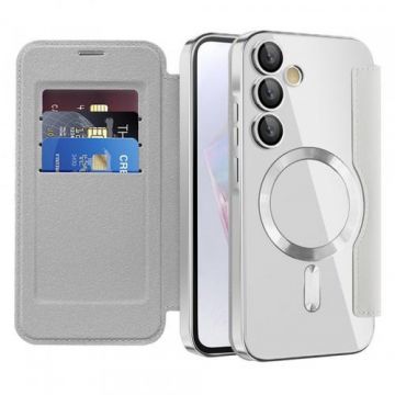 Husa MagSafe Techsuit SmartMag Book pentru Samsung Galaxy A35 5G A356 (Gri)