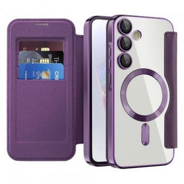 Husa MagSafe Techsuit SmartMag Book pentru Samsung Galaxy A35 5G A356 (Mov)