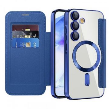 Husa MagSafe Techsuit SmartMag Book pentru Samsung Galaxy A55 5G A556 (Albastru)