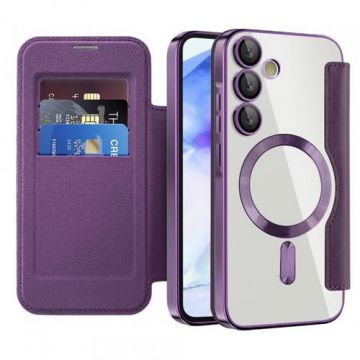 Husa MagSafe Techsuit SmartMag Book pentru Samsung Galaxy A55 5G A556 (Mov)