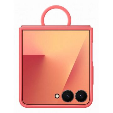 Husa Protectie Spate Samsung Ring Case EF-PF766TREGWW pentru Galaxy Z Flip7, Silicon (Rosu)
