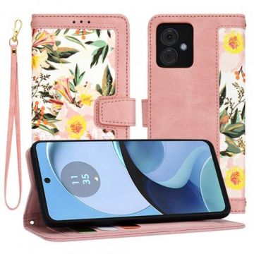 Husa Techsuit FlipCraft pentru Motorola Moto G14 (Roz)