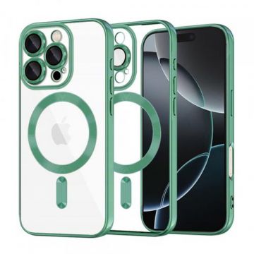 Husa MagSafe pentru Apple iPhone 16 Pro, Techsuit, Luxury Crystal, Verde Deschis