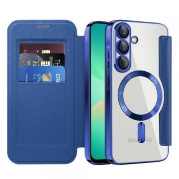Husa MagSafe pentru Samsung Galaxy A26 A266, Techsuit, SmartMag Book, Albastra
