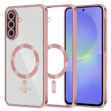 Husa MagSafe pentru Samsung Galaxy A56 A566 / A36 A366, Techsuit, Luxury Crystal, Roz