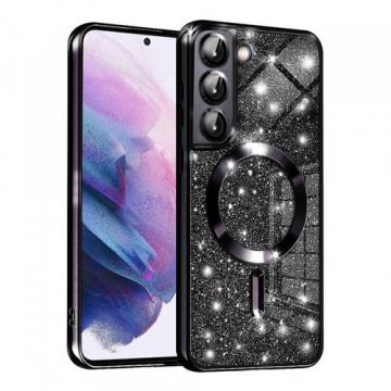 Husa MagSafe pentru Samsung Galaxy S21 5G G991, Techsuit, Luxury Glitter, Neagra