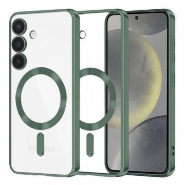Husa MagSafe pentru Samsung Galaxy S24 S921, Techsuit, Luxury Crystal, Verde Inchis