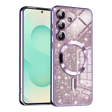 Husa MagSafe pentru Samsung Galaxy S25+ S936, Techsuit, Luxury Glitter, Mov Deschis