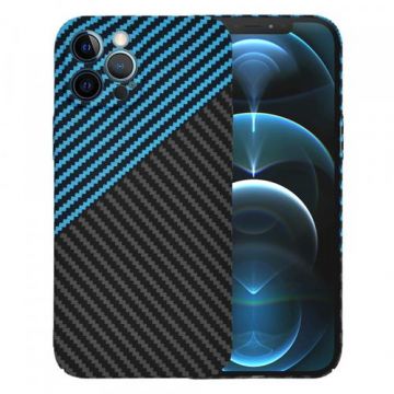 Husa pentru Apple iPhone 12 Pro Max, Techsuit, Carbonite FiberShell, Bleu