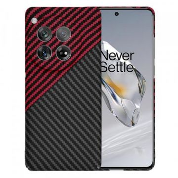 Husa pentru OnePlus 12, Techsuit, Carbonite FiberShell Vortex, Rosie