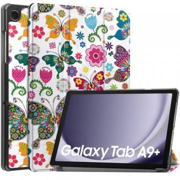 Husa pentru Samsung Galaxy Tab A9+ Techsuit FoldPro Butterfly (Multicolor)